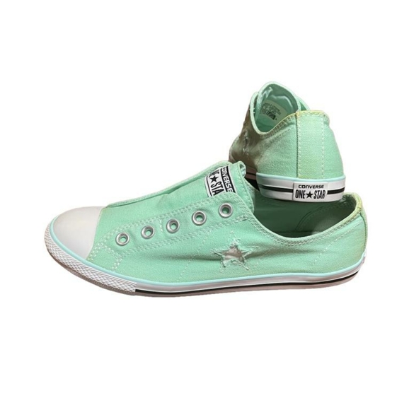 Converse Shoes - Converse one star slip on women mint green shoes size 8.5 sneakers
